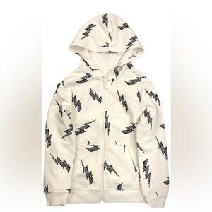 🆕Cat & Jack Boys Fleece Full-Zip Lightening Bolt Hoodie Size 4/5 NWT
